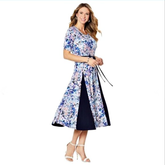 NWT Nina Leonard Miracle Matte Jersey Midi Dress Size XS Wrinkle Resistant - Picture 3 of 13